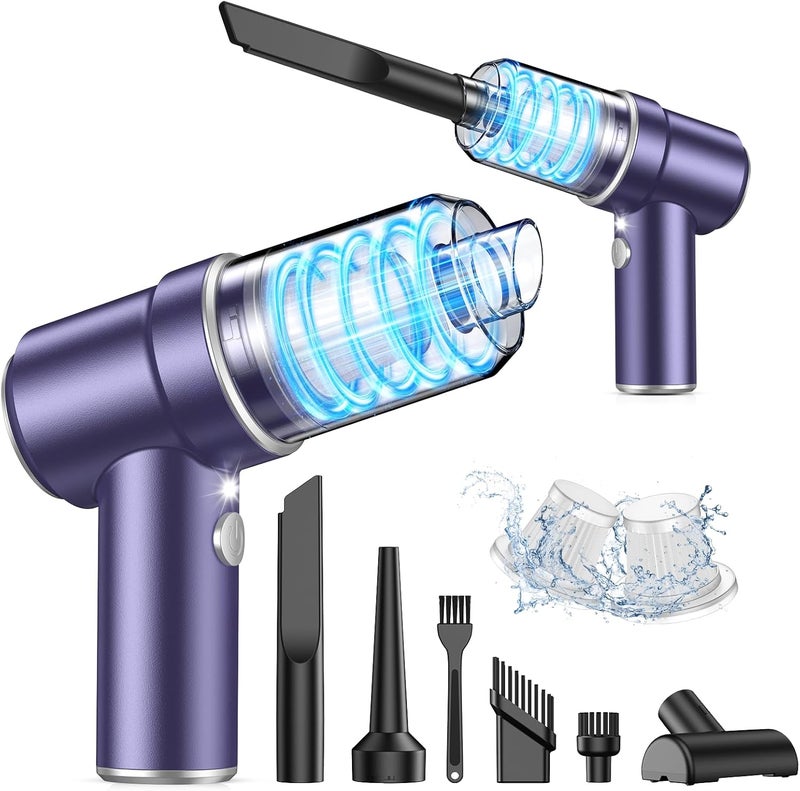 MM Handheld Car Vacuum Cleaner, 9000PA Vacuum Cleaner & Air Duster, 120W High Power Vacuum Portable Cordless, Hand Held Vacuum Rechargeable with Multi-Nozzles & LED Light for Home, Car, Office - Image 1
